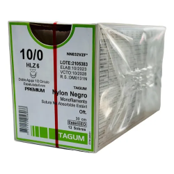 Hilo 10-0 de sutura nylon Negro