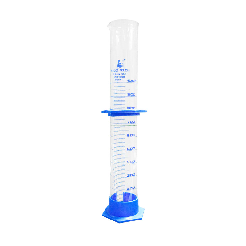 Probeta vidrio base plástica 100ml