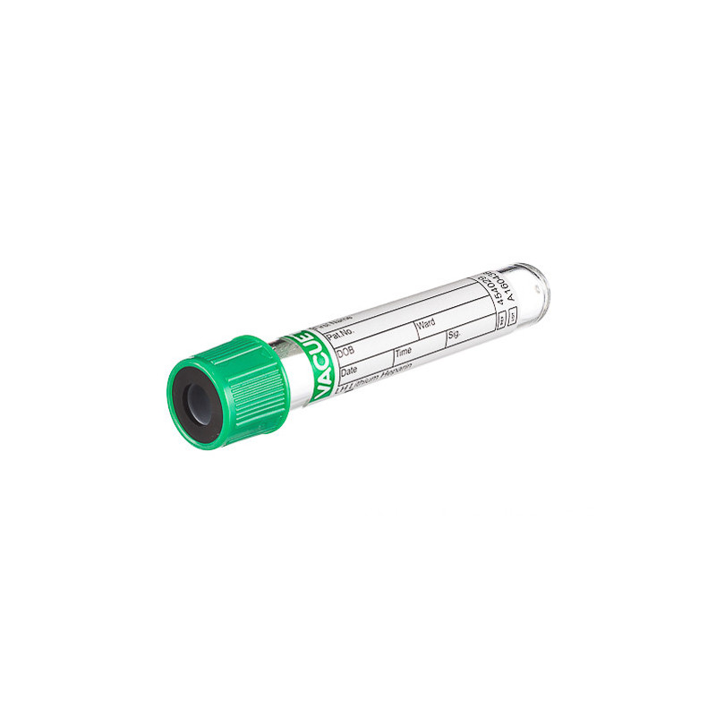 Tubo recolector de sangre al vacío Verde