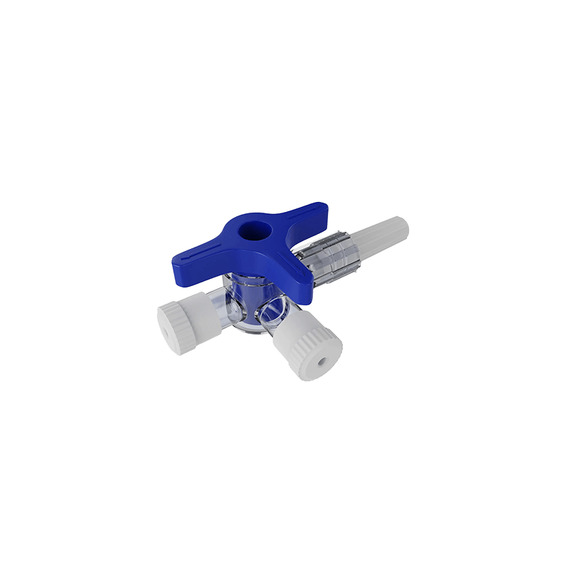 Llave de tres vías con adaptador de bloqueo